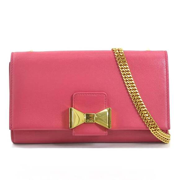 Chloé Chloe Shoulder Bag Leather Pink Women's T19587J